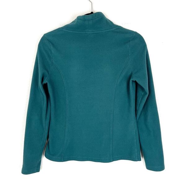 Isis Pullover Fleece Sweatshirt Drawstring Cowl Neck Teal Small - Picture 2 of 8